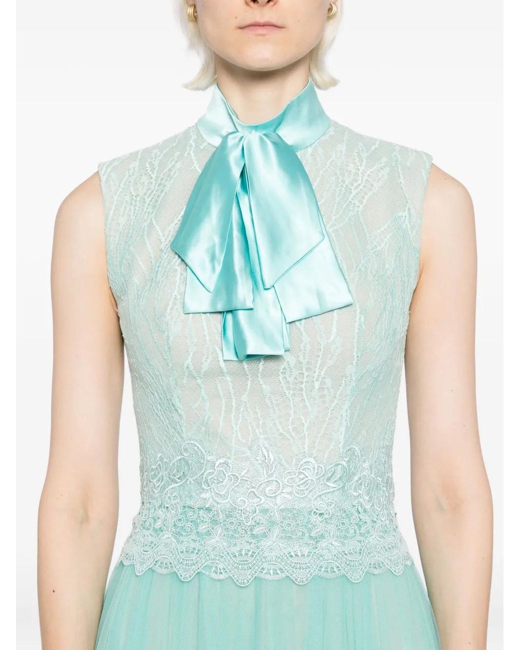 Saiid Kobeisy Blue Embroidered Maxi Dress