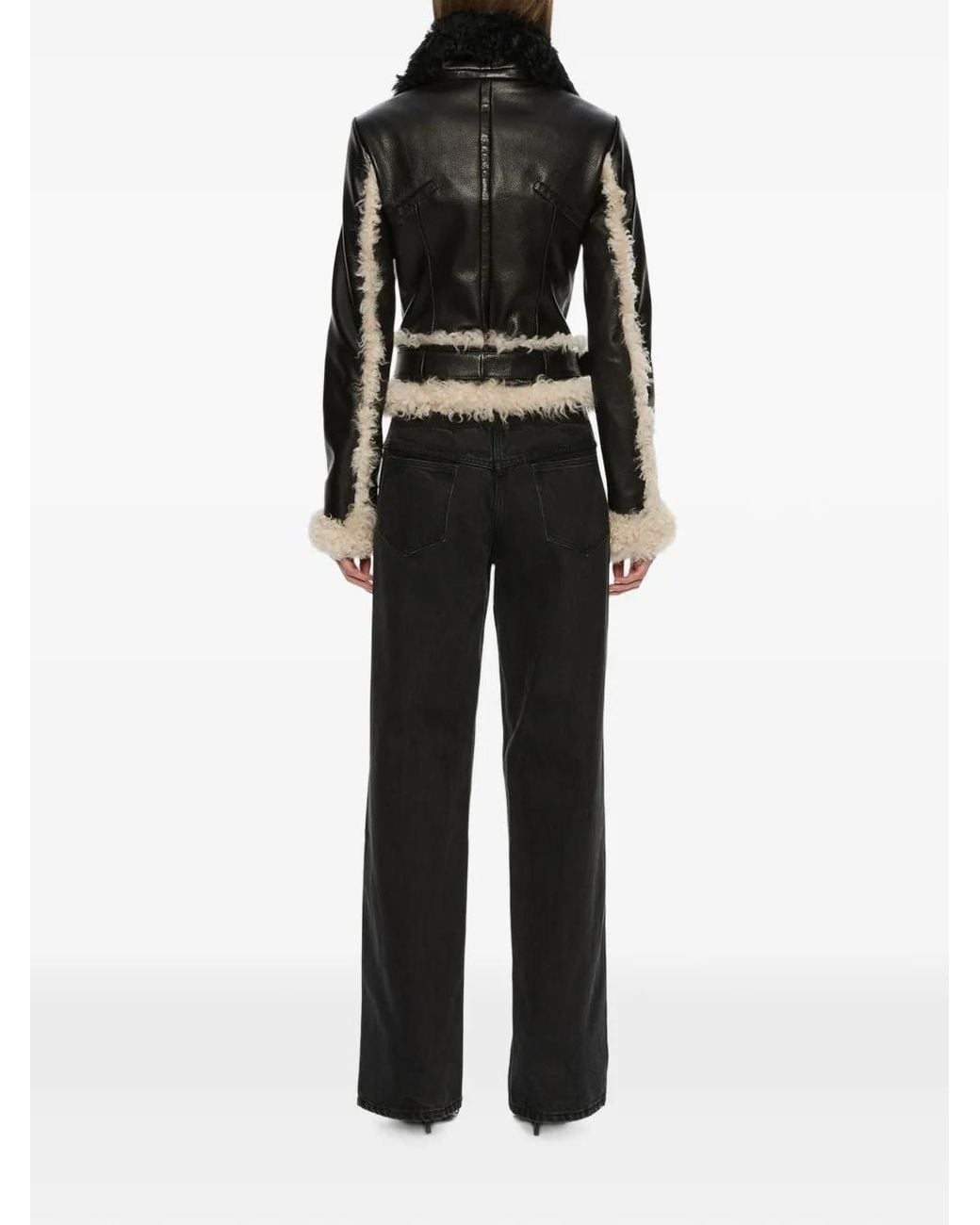 Christopher Esber Black Tyler Shearling-Trimmed Biker Jacket