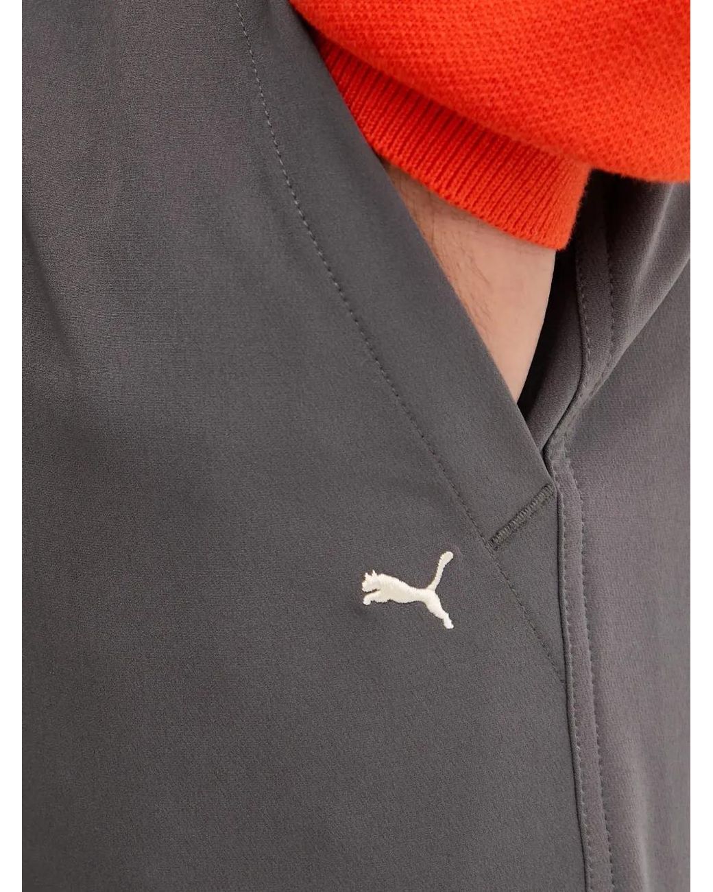 PUMA Gray Logo Track Pants for men