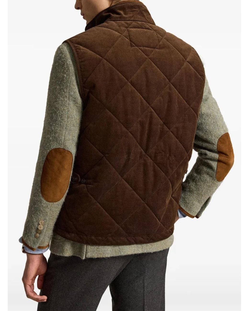 Polo Ralph Lauren Brown Gilet Matelassé En Velours Côtelé for men