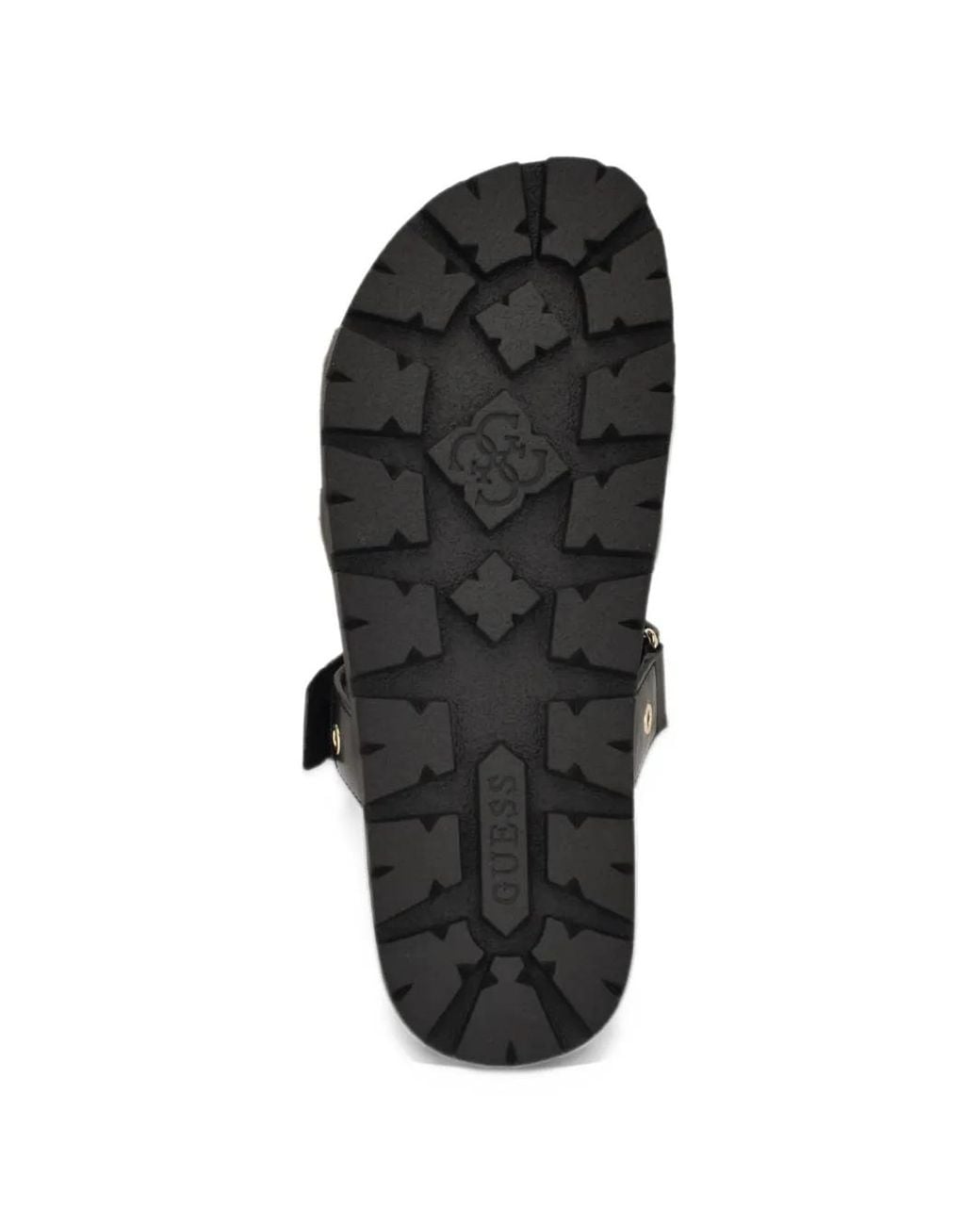 Guess Black Fashie Slip-On Double-Strapped Footbed Sandal