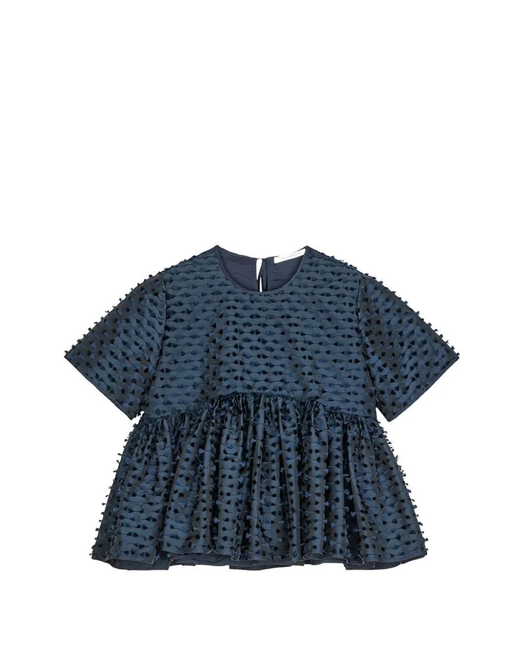 CECILIE BAHNSEN Blue Casandra Fil-Coupé Blouse