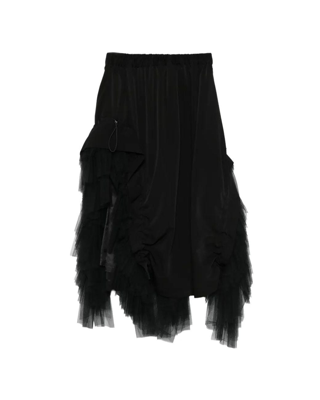 Noir Kei Ninomiya Black Tulle-Layered Ruffled Skirt