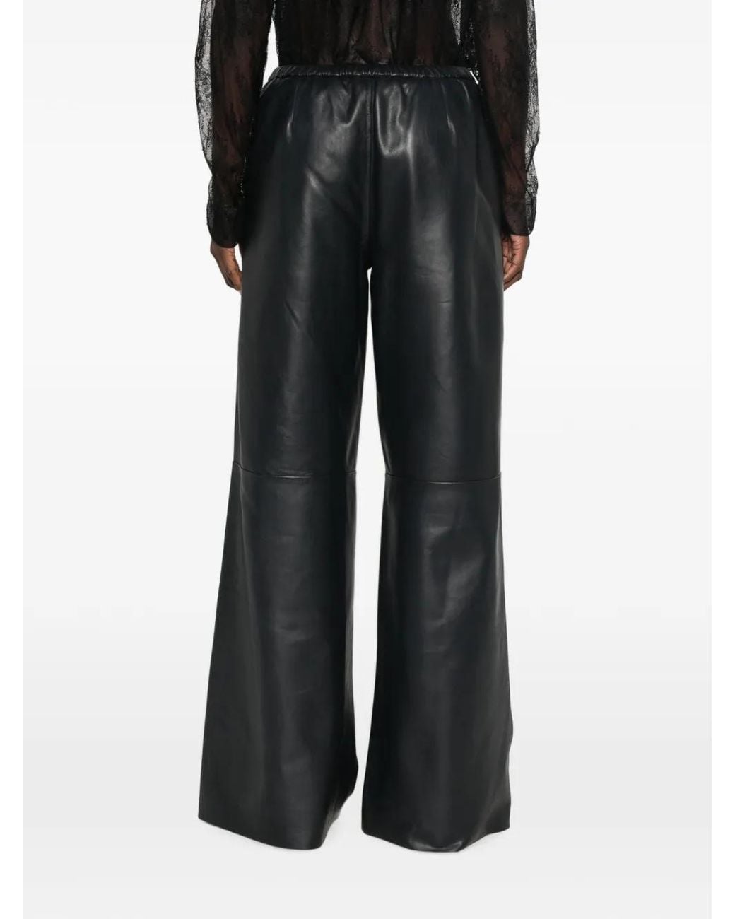 Forte_forte Gray Wide-Leg Leather Trousers