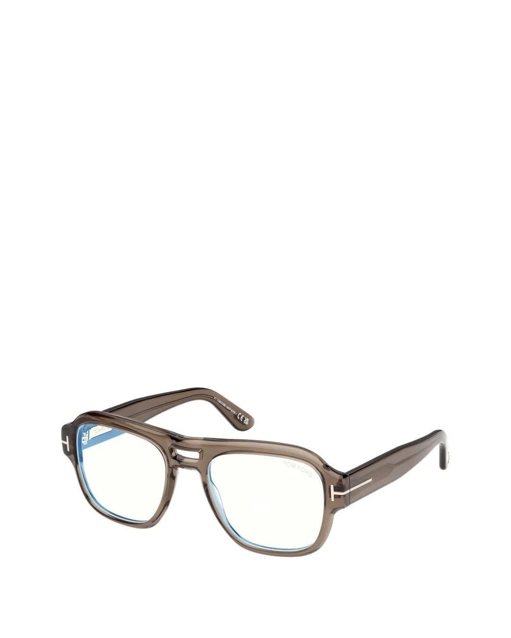 Tom Ford Gray Pilot-Frame Glasses for men