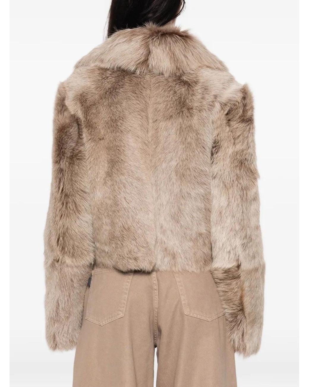 Arma Natural Faux-Fur Collarless Coat