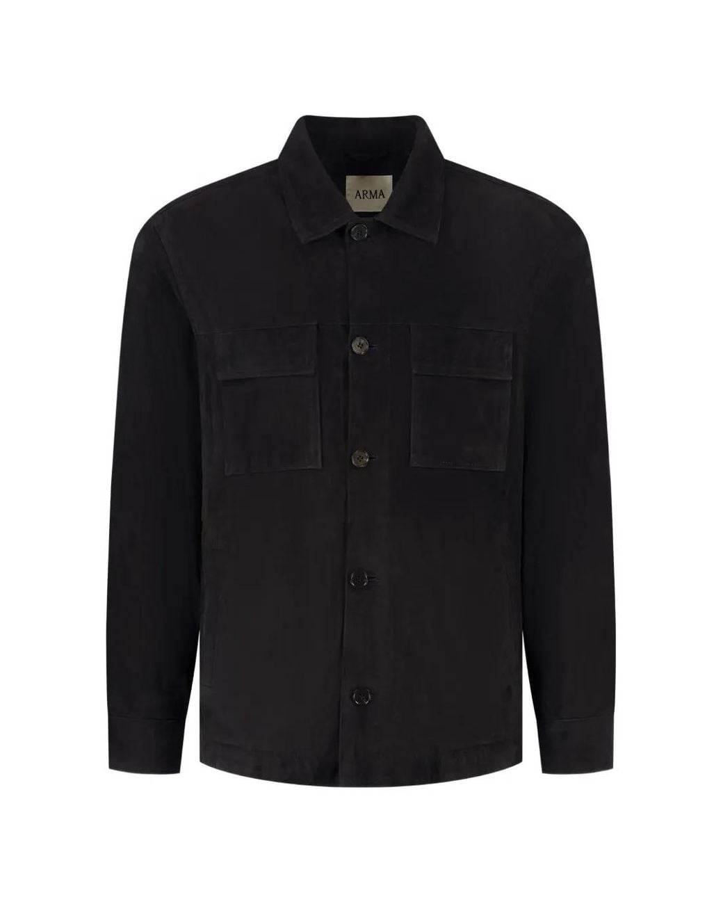 Arma Black Surchemise En Daim À Boutonnière for men
