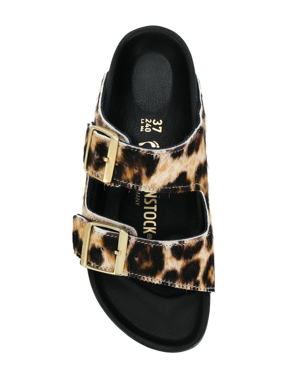 Birkenstock Rubber Animal Print Sandals in Black | Lyst