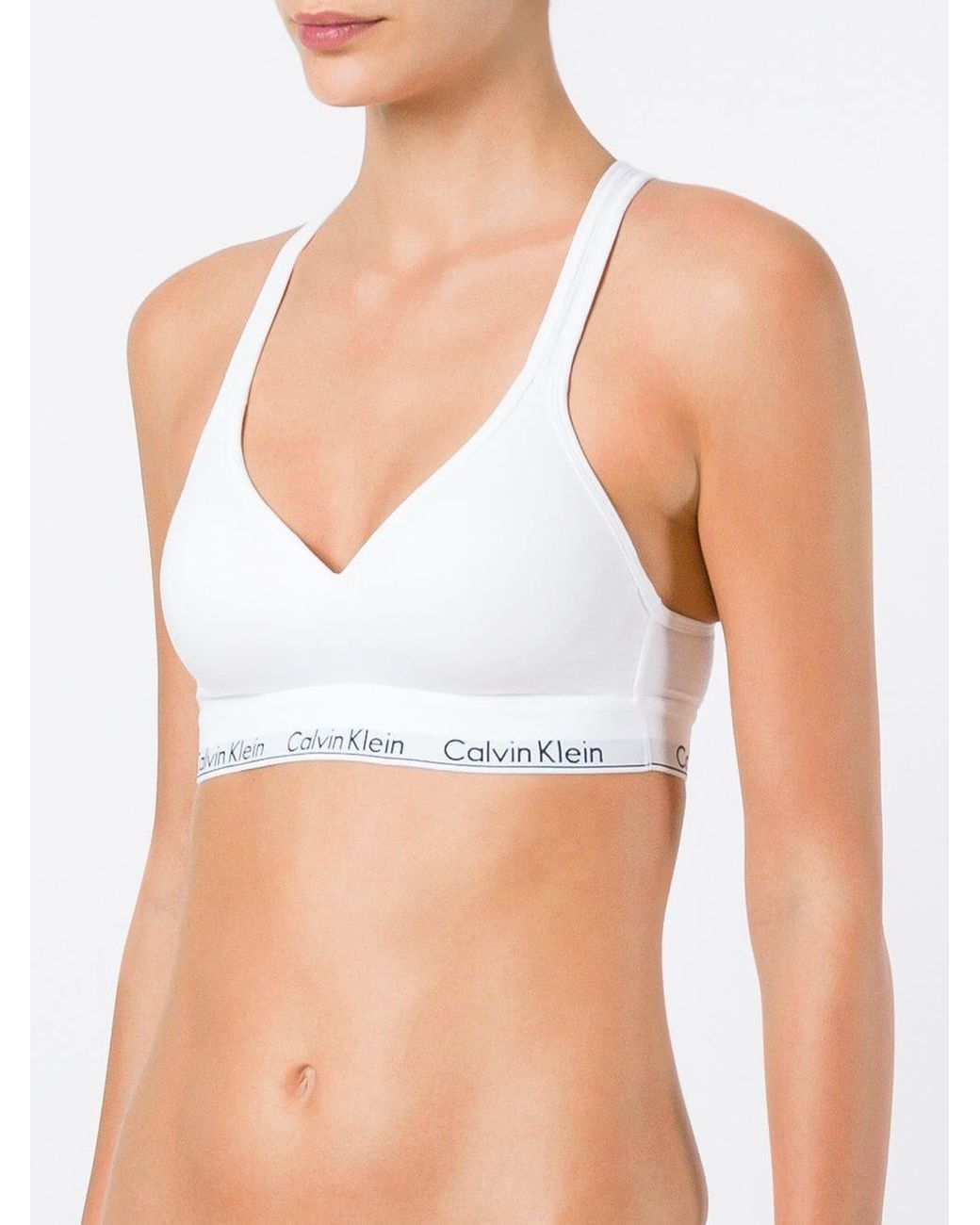 Calvin Klein Criss Cross Back Bra in White