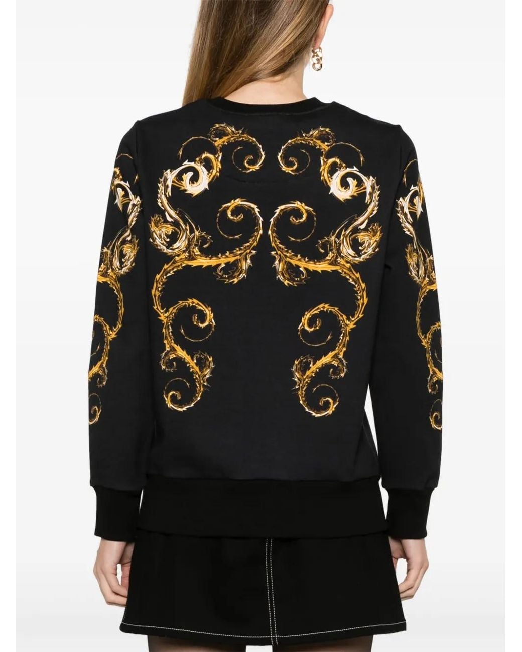 Versace Jeans Couture Black Barocco-Print Sweatshirt