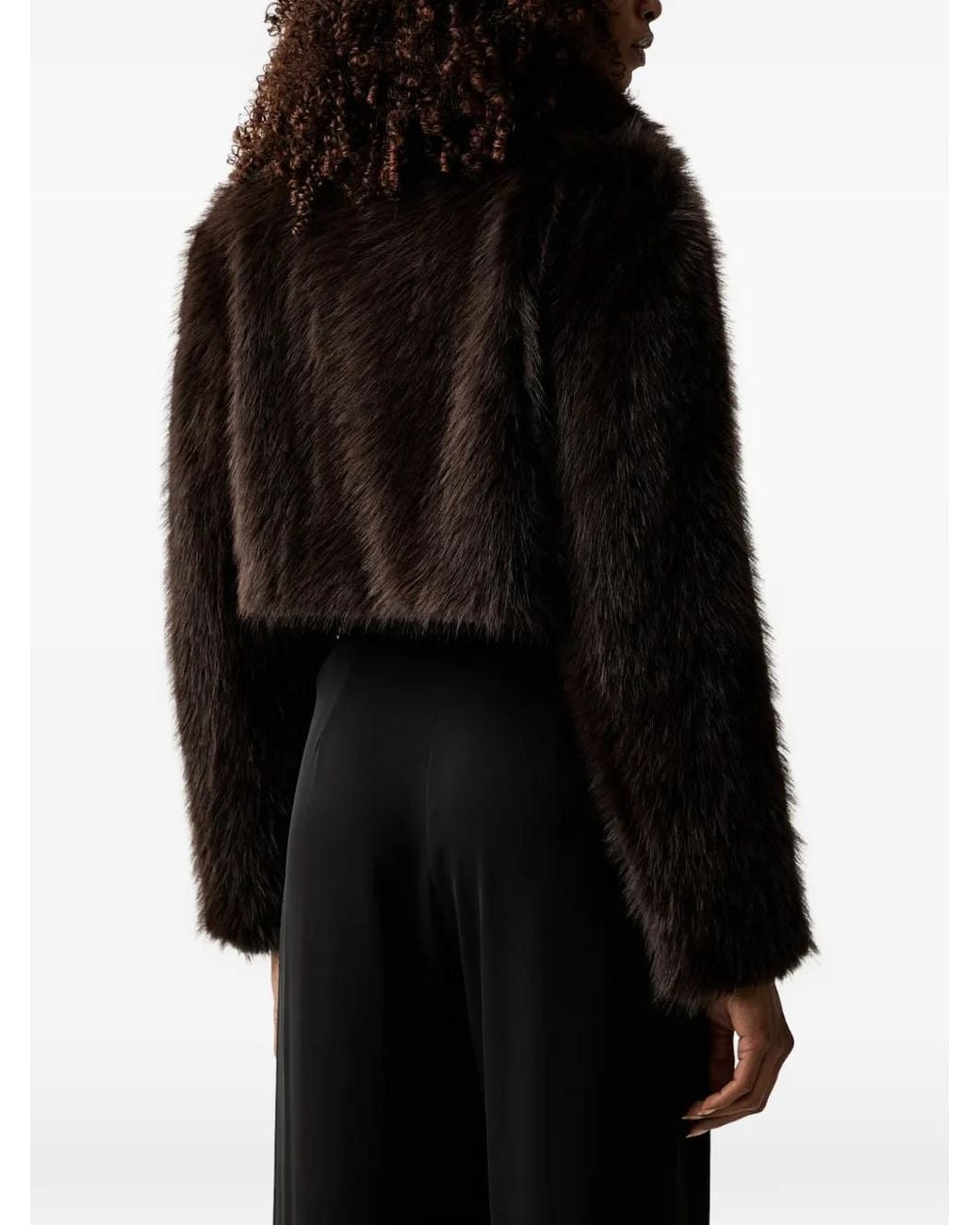 Twinset Black Short Faux Fur Jacket