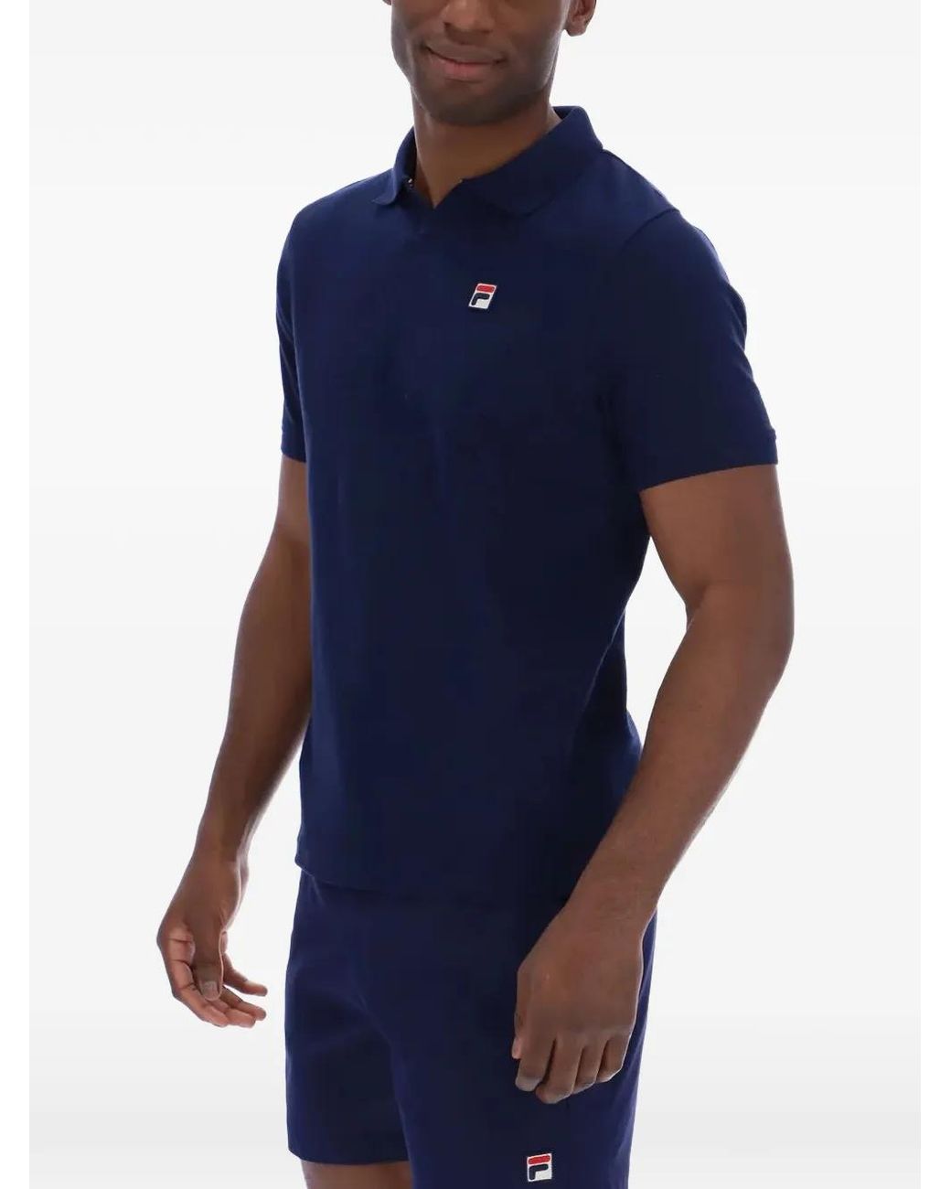 Fila Blue Tristiano Logo-Patch Short-Sleeve T-Shirt for men
