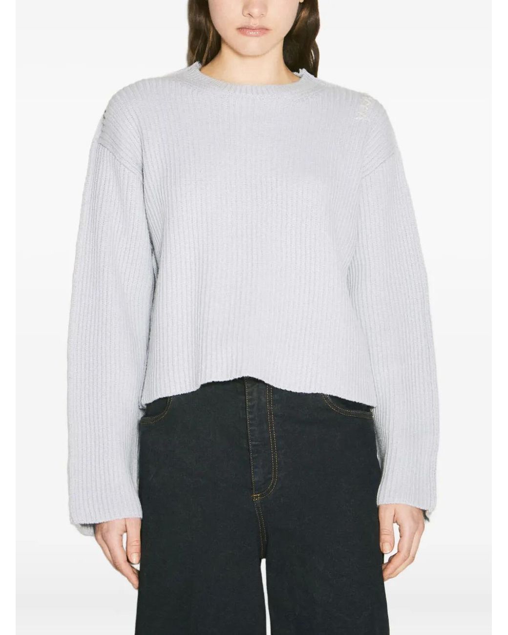 Marni White Ribbed-Knit Sweater