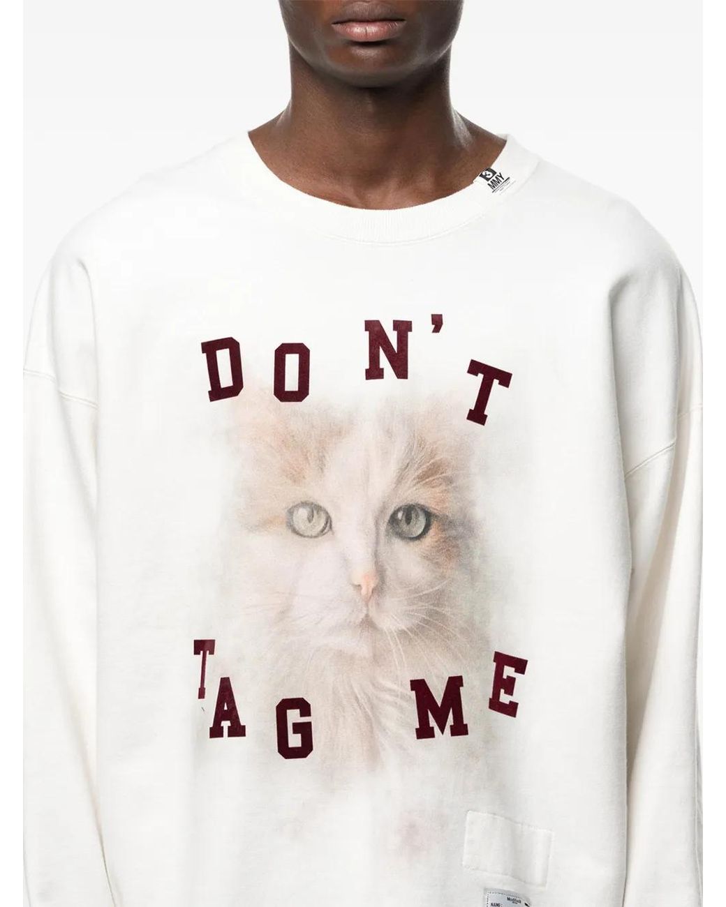 Maison Mihara Yasuhiro White Cat Printed Sweatshirt for men