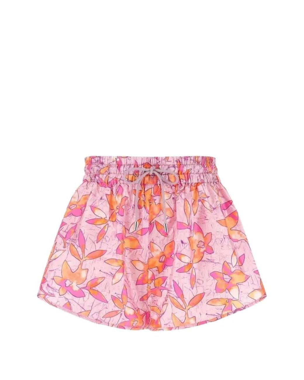 Isabel Marant Pink Floral-Print Silk Shorts