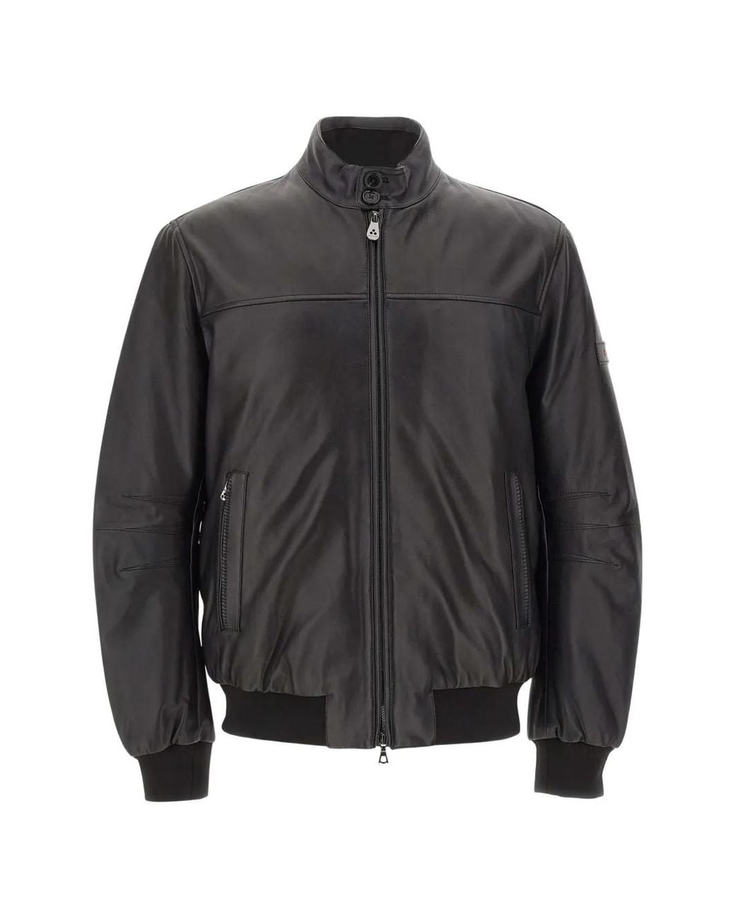 Peuterey Gray "Fionia Tt" Leather Jacket for men