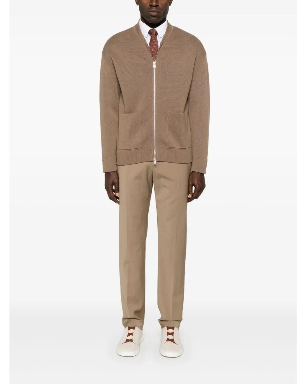 Sandro Natural Elasticated Straight-Leg Trousers for men