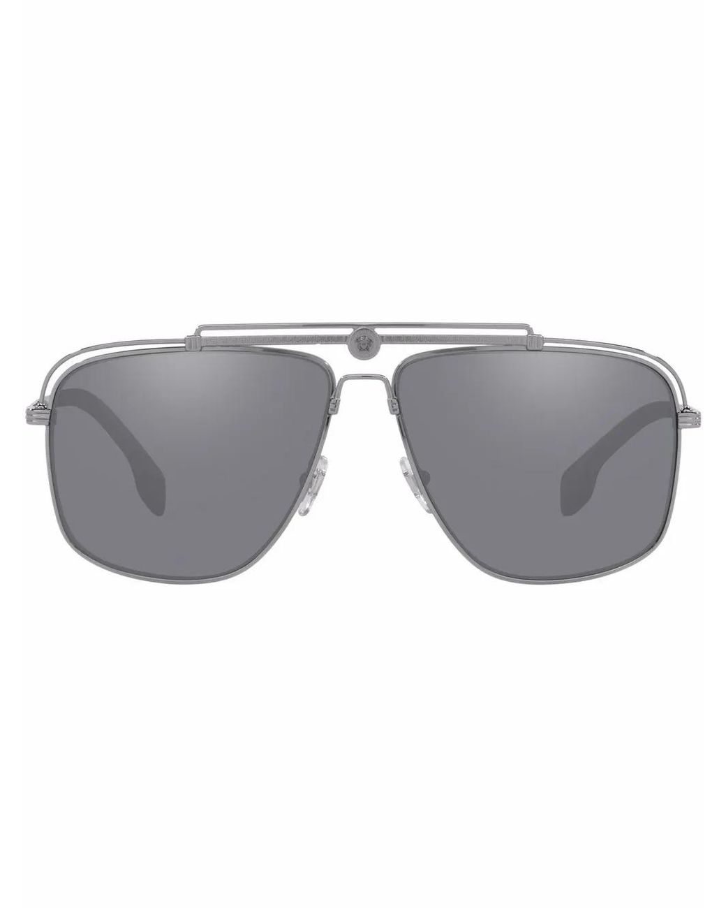 Versace Gray Pilot-Frame Sunglasses for men