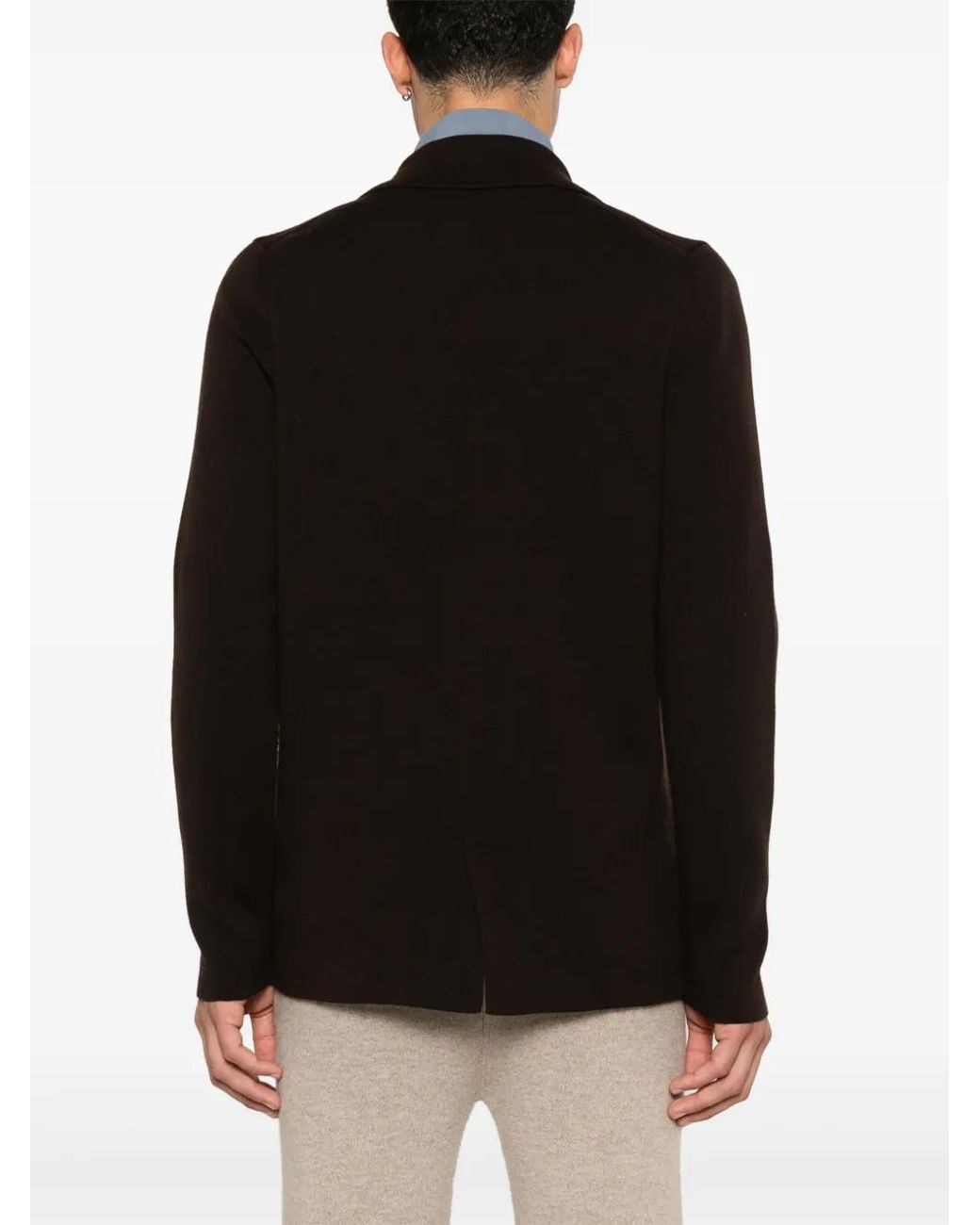 Drumohr Brown Single-Breasted Merino-Wool Blazer for men