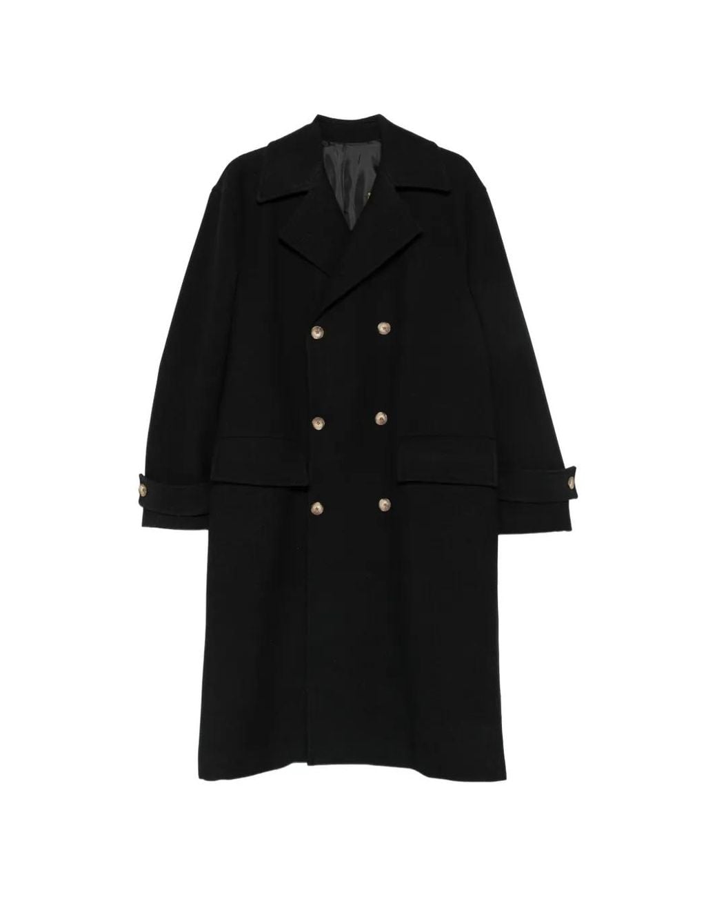 officina sartoriale Black Double-Breasted Coat for men