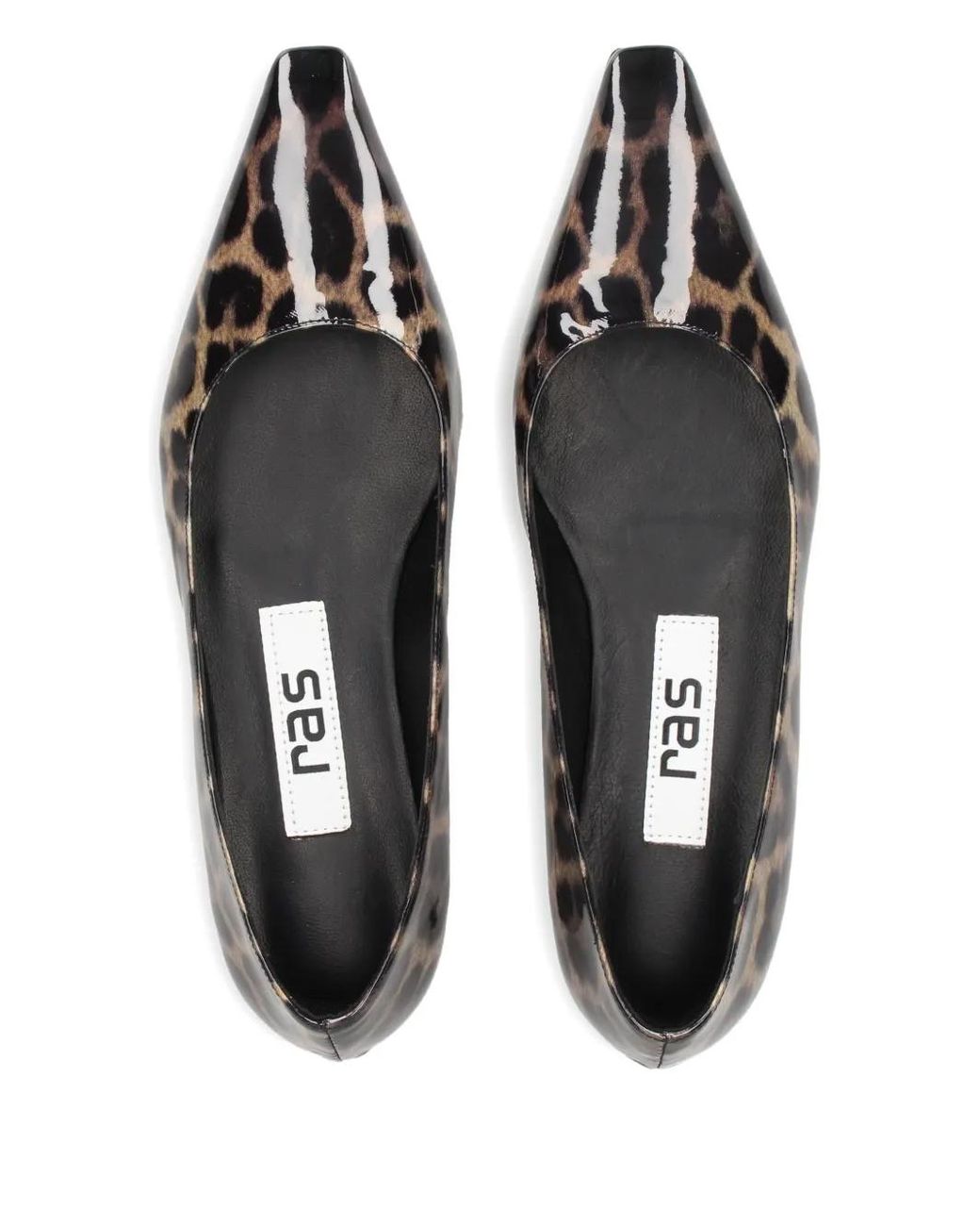 Ras Black Leopard-Print Pointed-Toe Pumps