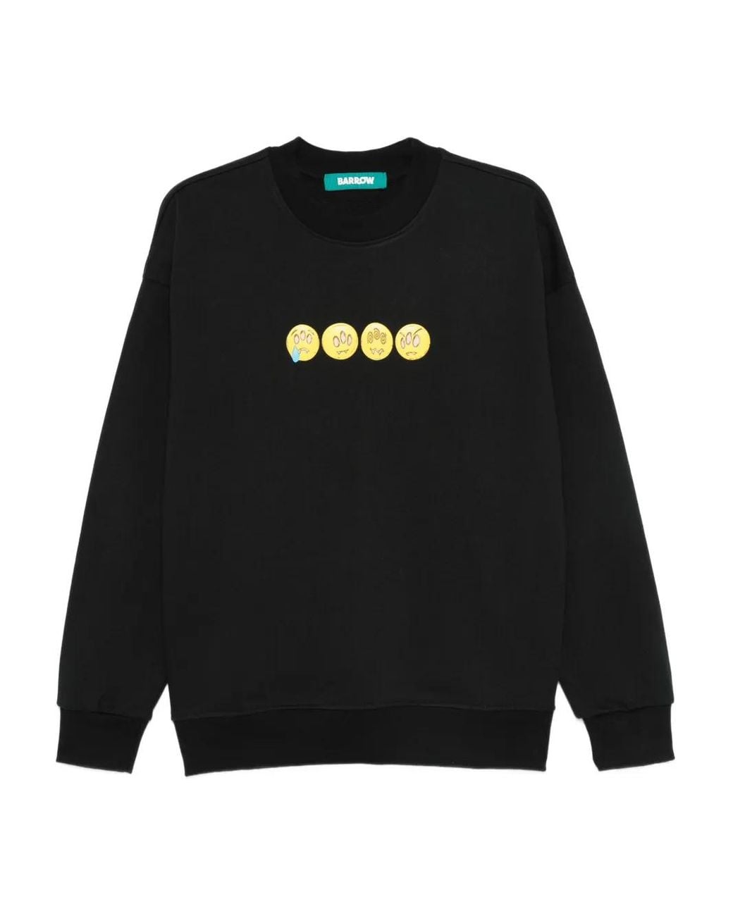 Barrow Black Graphic-Print Crew-Neck Sweatshirt