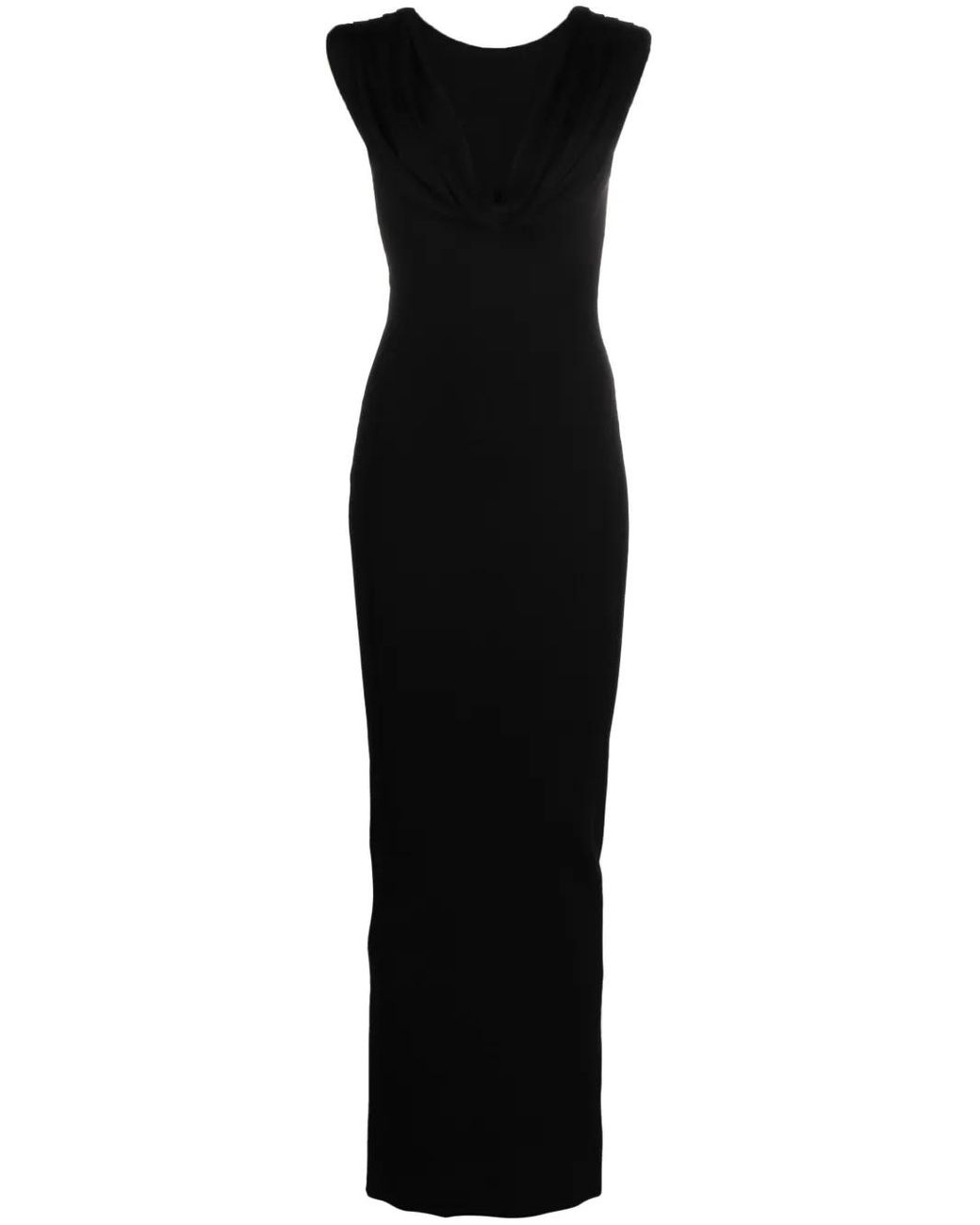 Givenchy Black Kleid Cowl-Neck Maxi Dress