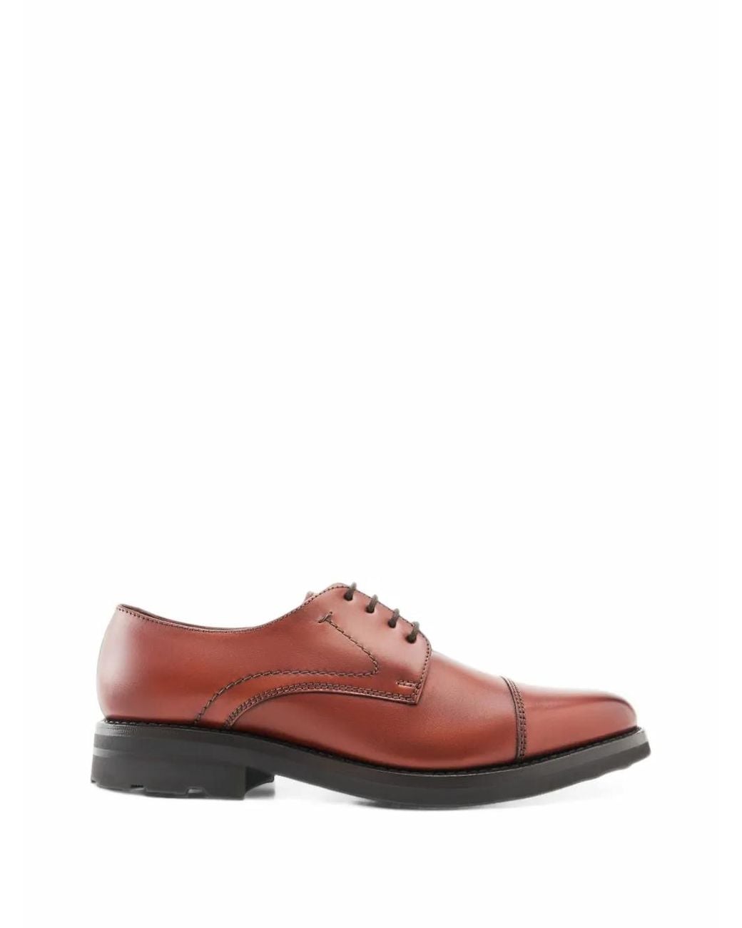 Lottusse Brown Prime Cap-Toe Derby Shoes for men