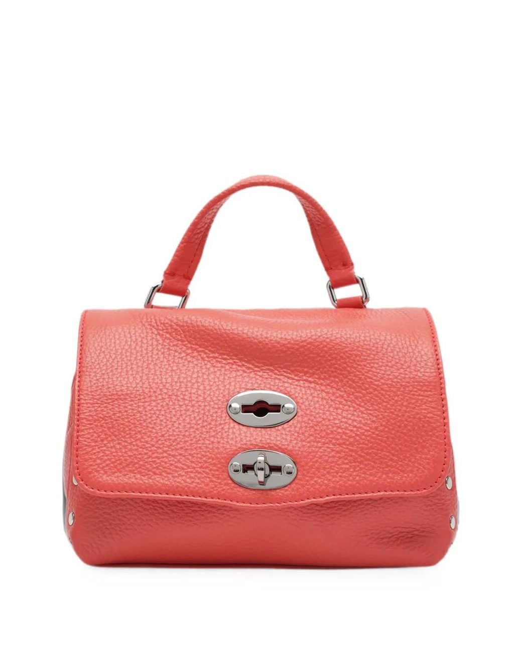Zanellato Red Small Studded Postina Tote Bag