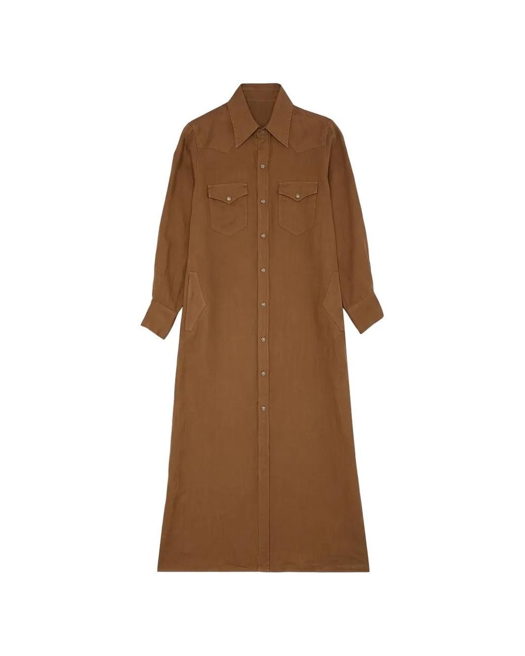 Fortela Brown Arley Buttoned Shirt Dress