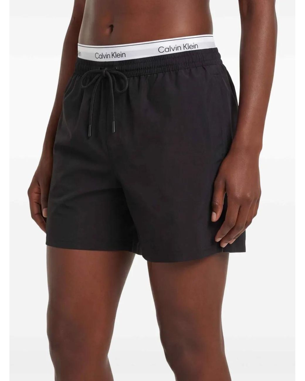Calvin Klein Black Drawstring Swim Shorts for men