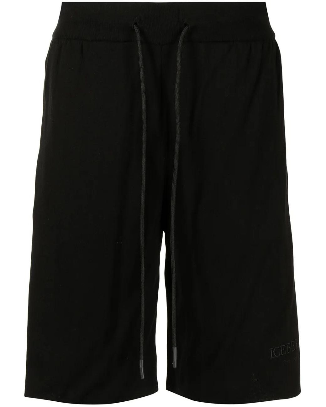 Iceberg Black Drawstring-Waist Track Shorts for men