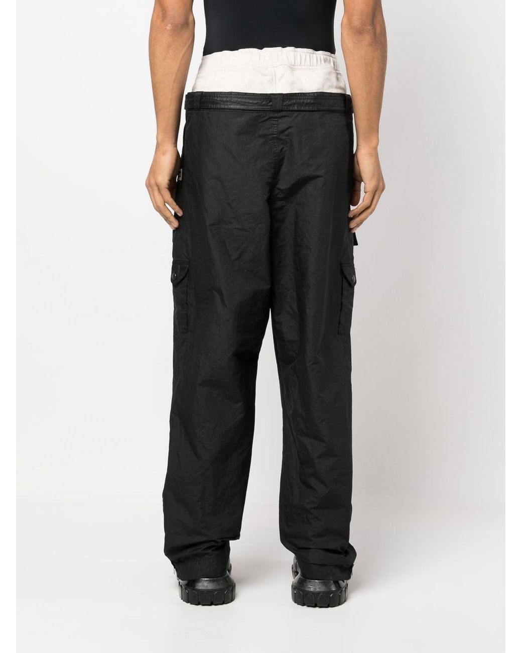 Maison Mihara Yasuhiro Double-waist Cargo Trousers in Black for