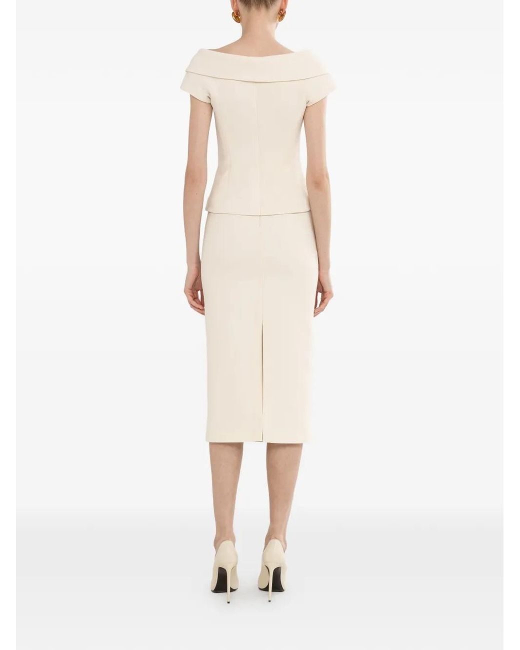 Nissa Natural High-Waisted Pencil Skirt