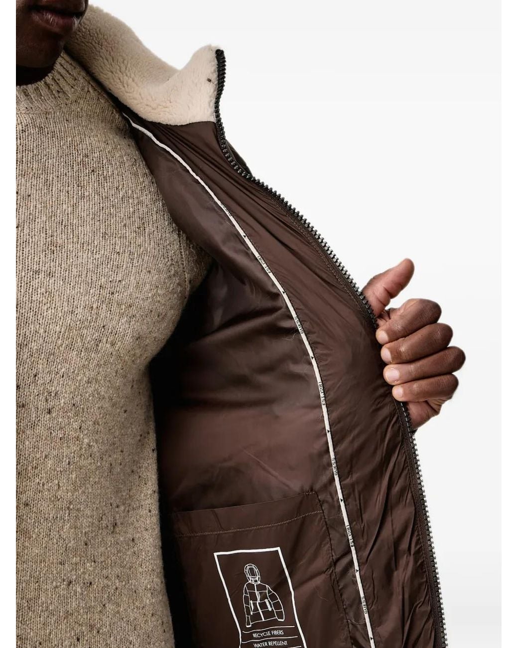 Guess Brown Puffer Jacket for men
