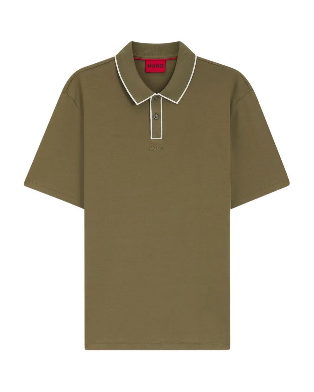 HUGO Green Luxury Cotton Polo Shirt With Contrast Trim for men