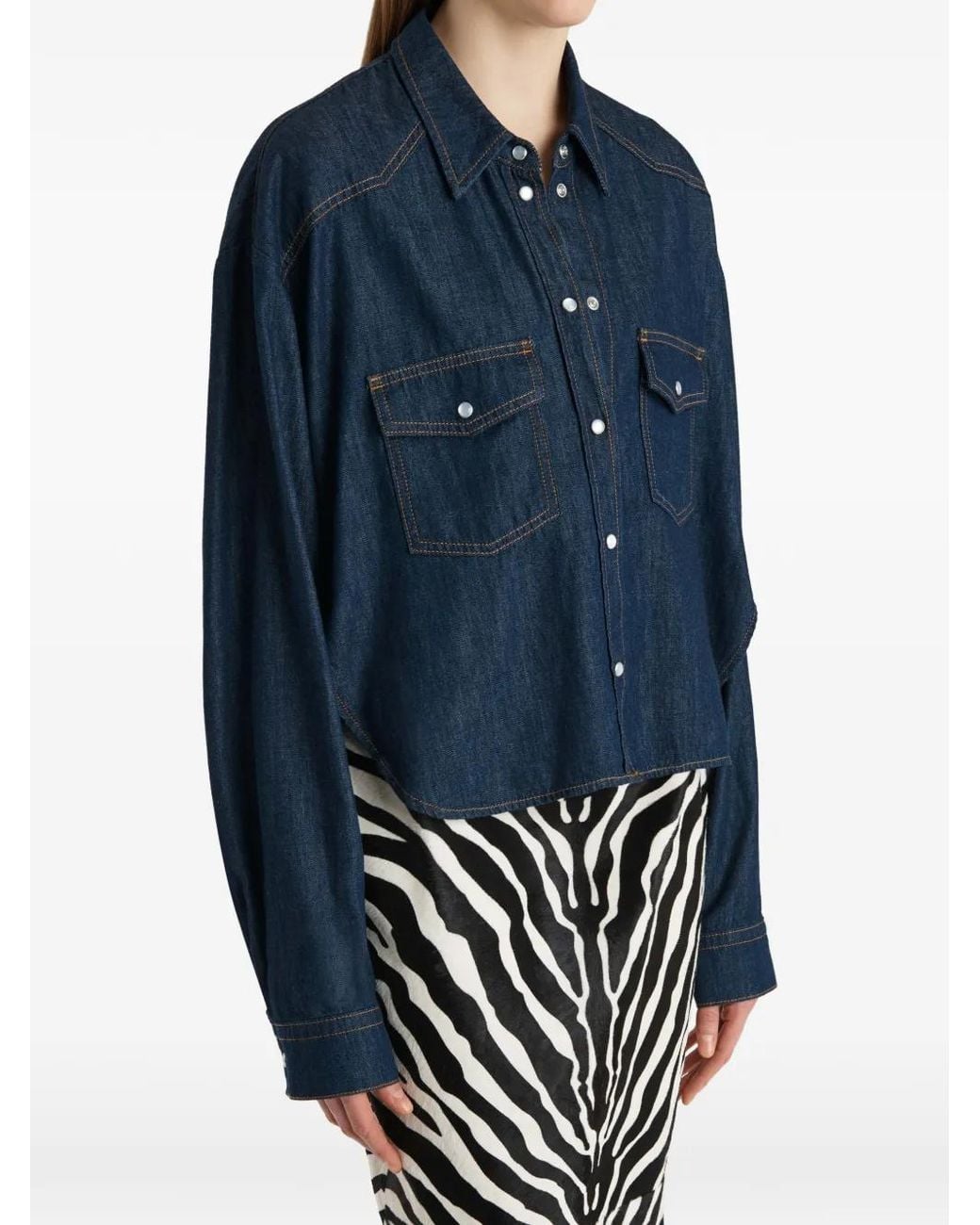 Khaite Blue Grenon Cotton Shirt