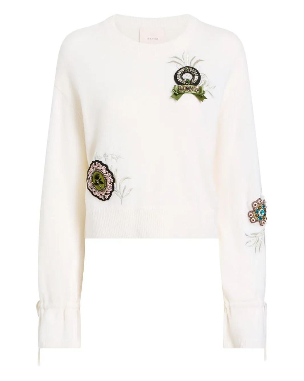 Cinq À Sept White Tasha Rose Patch Top