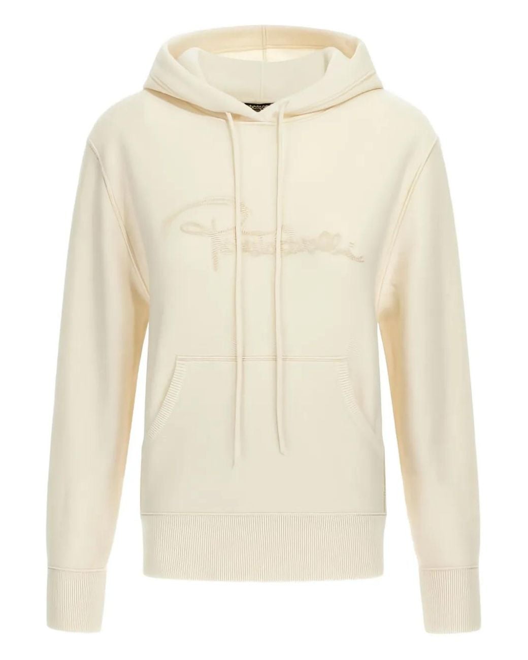 Roberto Cavalli White Embroidered Hoodie