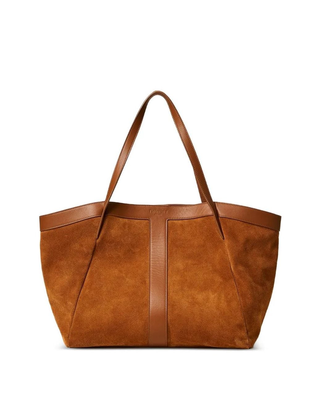 Twinset Brown Suede Shopper Bag