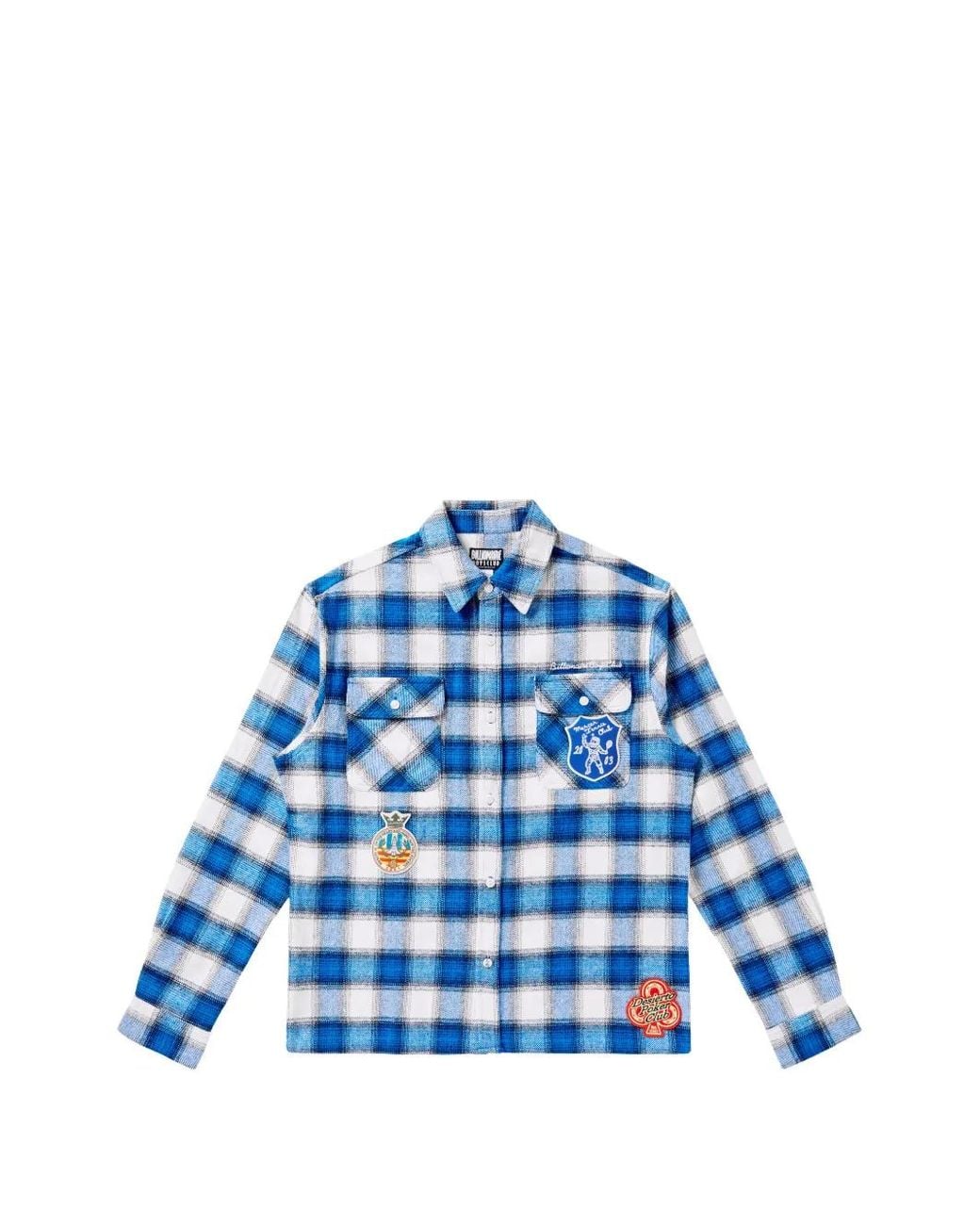 BBCICECREAM Blue Society Checked Shirt for men