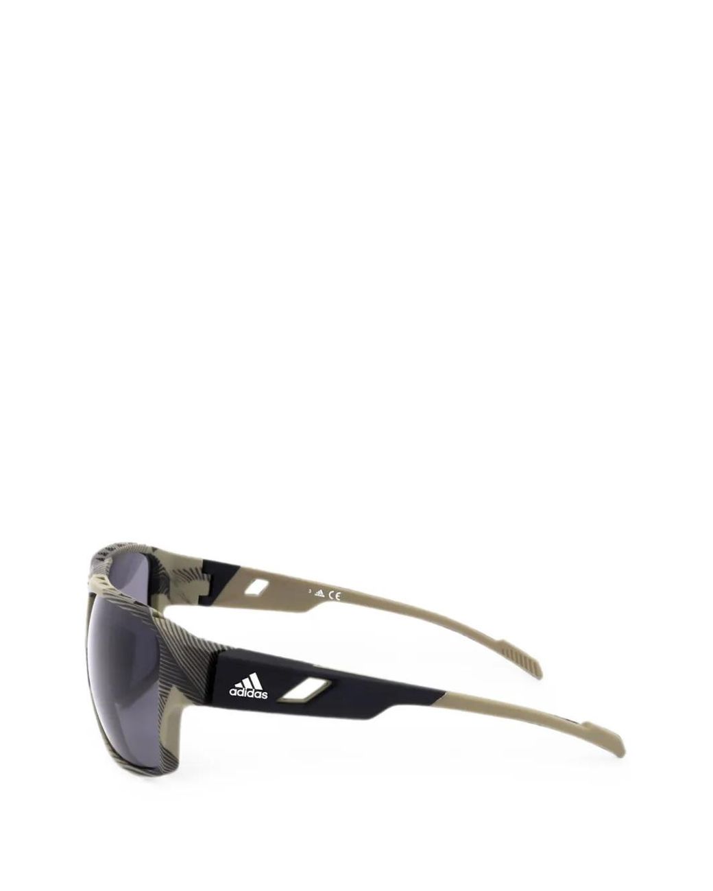 Adidas Gray Geometric-Frame Patterned Sunglasses for men