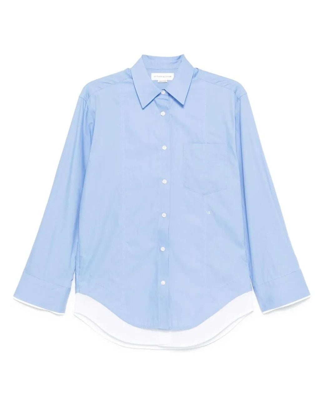 Victoria Beckham Blue Relaxed Double-Layer Shirt