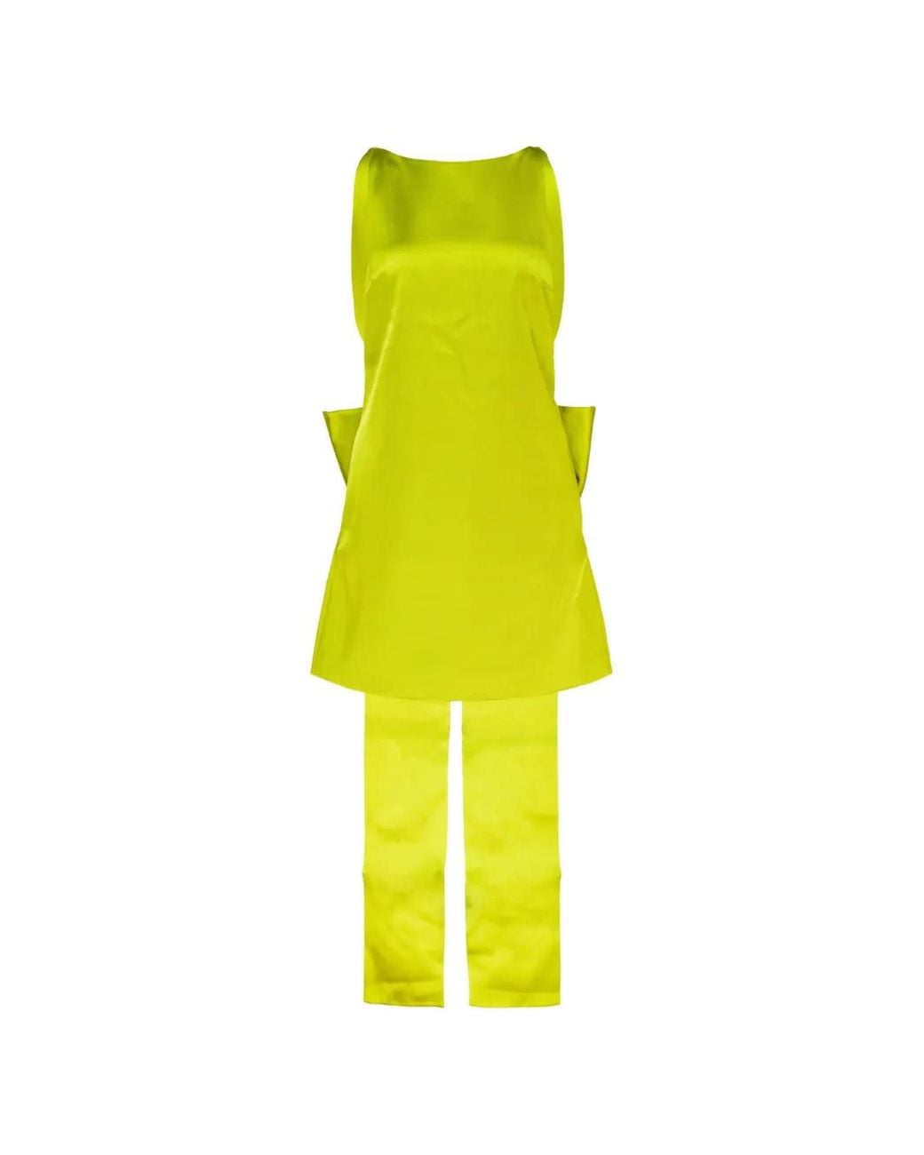 Self-Portrait Yellow Bow-Detail Mini Dress