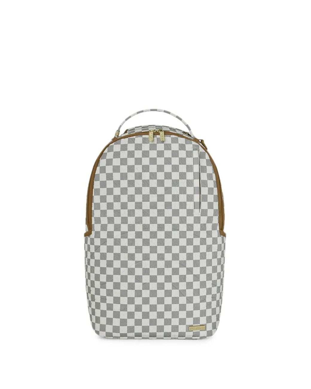 Sprayground Gray Graff Embossed Check Backpack for men