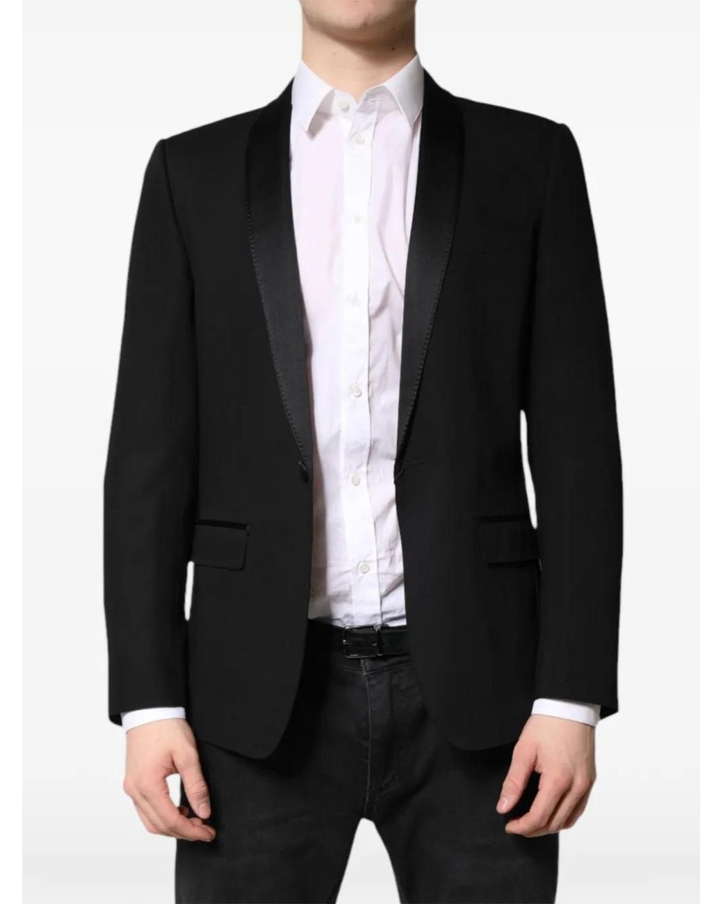 Dolce & Gabbana Black Martini Single-Breasted Blazer for men