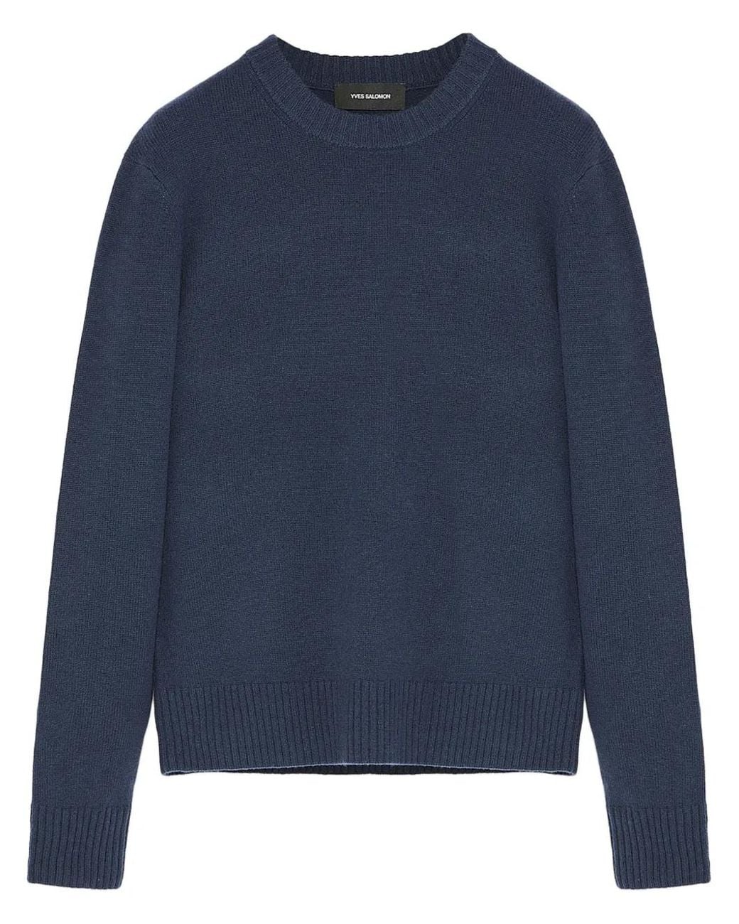 Yves Salomon Blue Crew Neck Knit Jumper for men