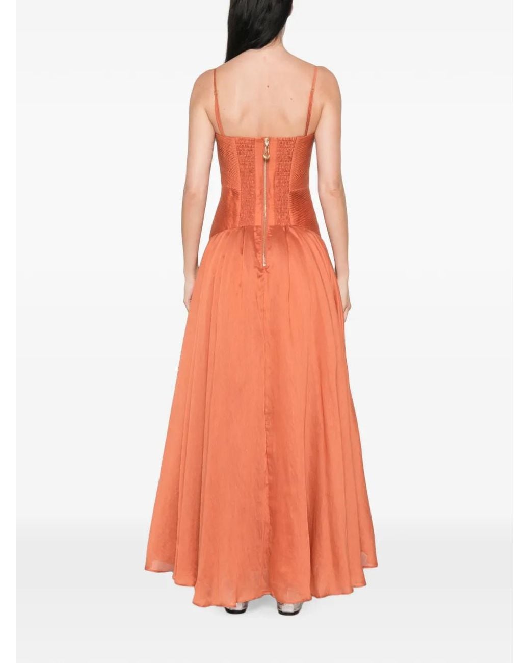 Aje. White Contour Pleated Gown