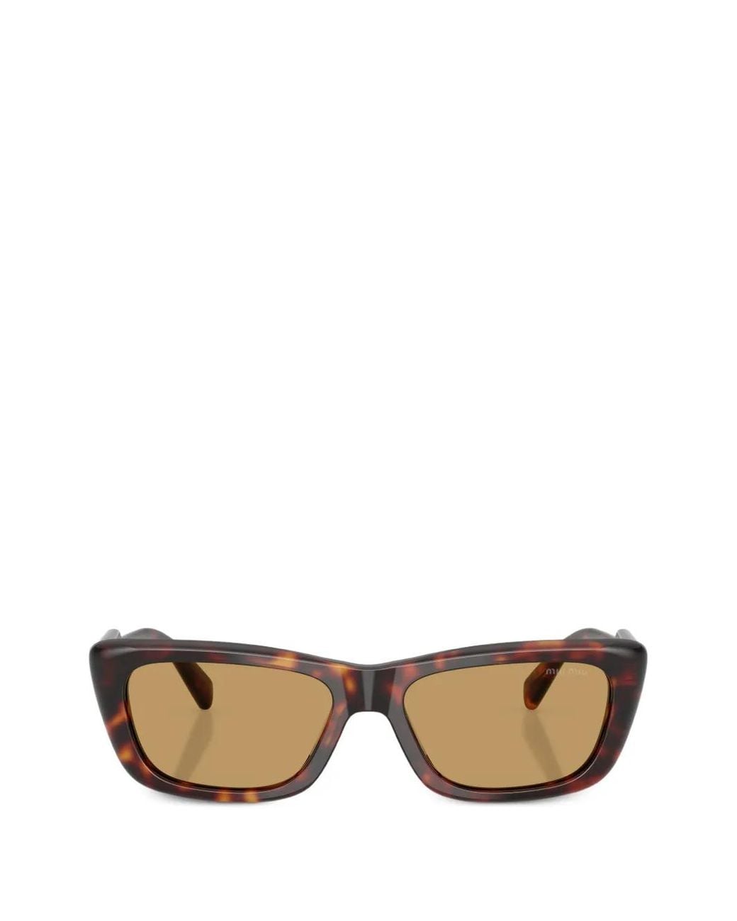 Miu Miu Brown Rectangle-Frame Sunglasses