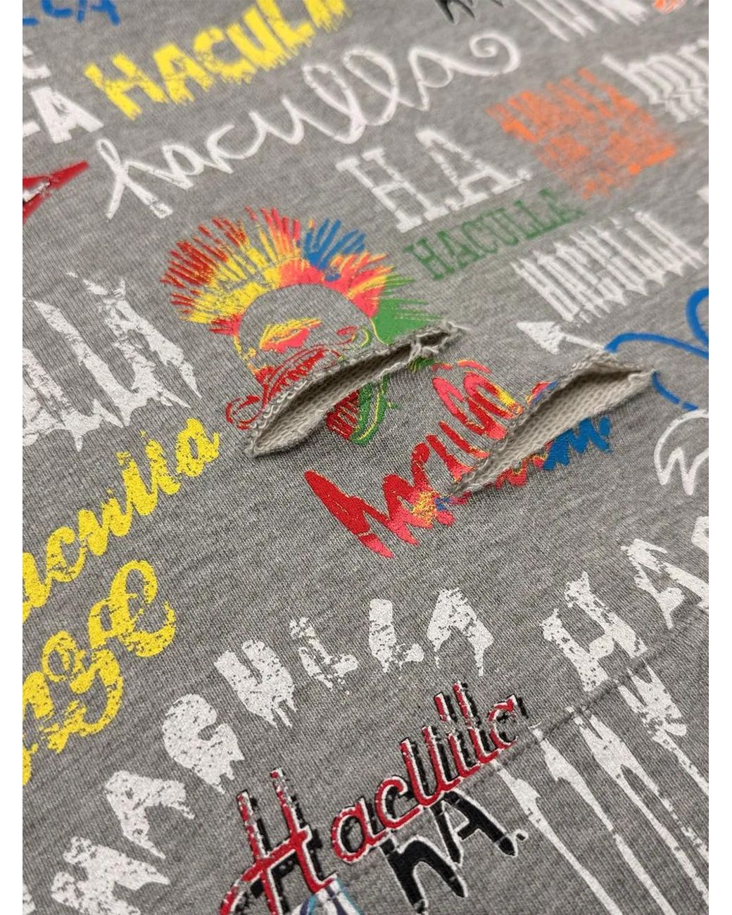 Haculla Gray Logo-Print Hoodie for men